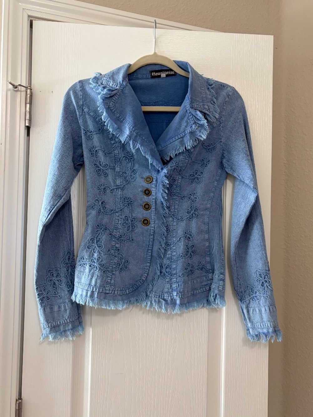 Hawaiianize Lightweight Embroidered Jacket, Size 0